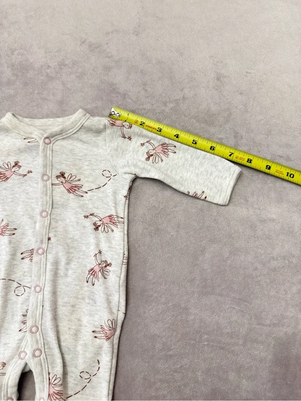 Carter’s Baby Girl Footed Sleeper Pajamas 3M Pink Ballerina Fairy Snap Front Bal